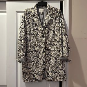 Hinge blue/white/indigo flower jacket. Never worn. NWT. Size S.